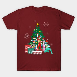 Power Rangers Around The Christmas Tree T-Shirt